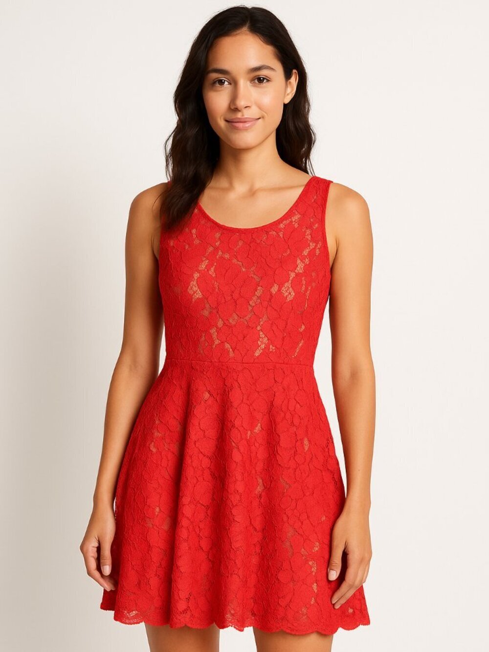 The Limited Coral Lace Fit & Flare Dress | Size 0P | Elegant Cocktail Style